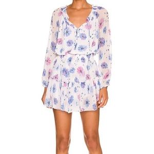 LoveShackFancy popover dress in “cotton candy”